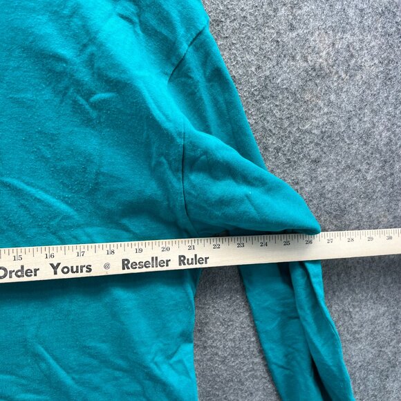 Vintage Adidas Sweater Mens Large Teal Blue Pullover Fleece Turtle Neck Y2K USA - Picture 5 of 10